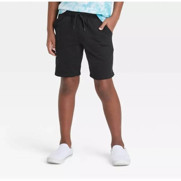 Cat & Jack Other - Boys'‎ Mid-Rise Fleece Pull-On Shorts Black Size Large